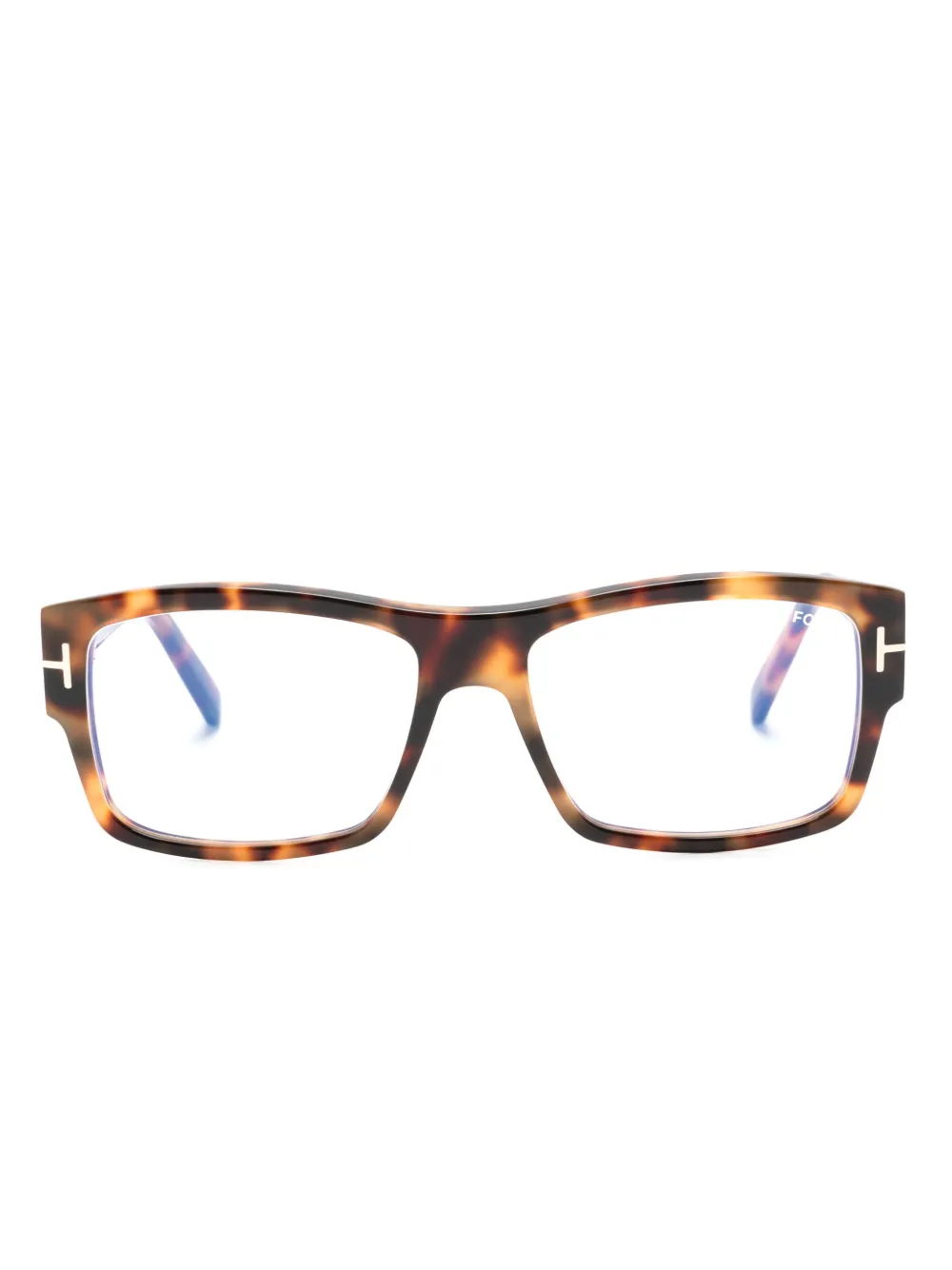 

Очки в квадратной оправе черепаховой расцветки TOM FORD Eyewear, коричневый