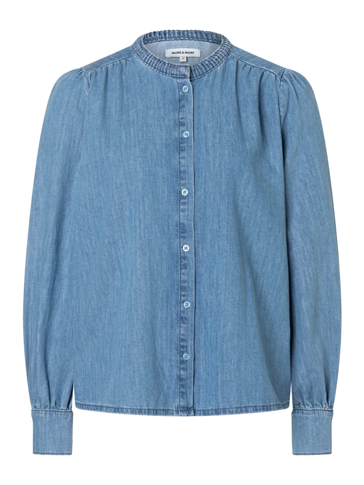 

легкая джинсовая блузка со складками из средне-синего денима More & More