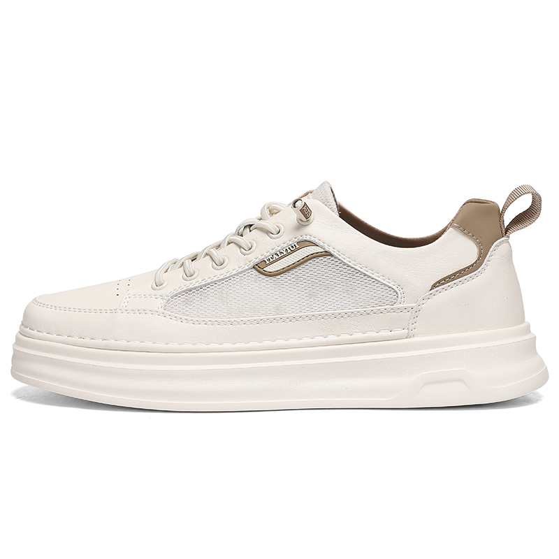 

Kuding Легкие и дышащие мужские скейтерские кеды низкие бежевые, цвет Beige