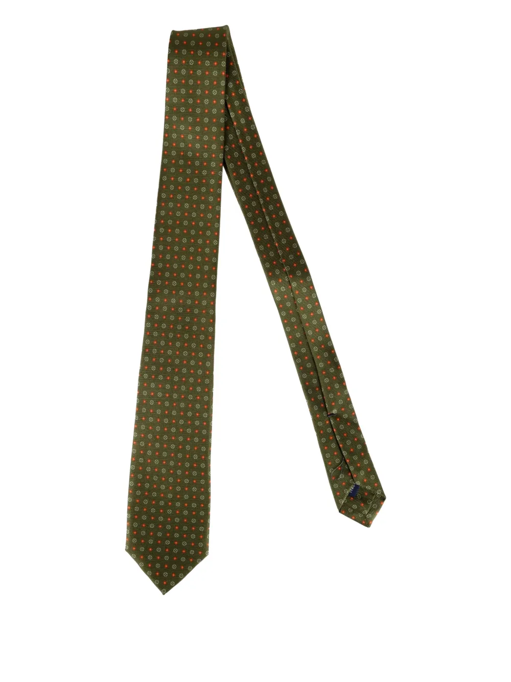 

Шелковый галстук с геометричным узором Errico Formicola, зеленый