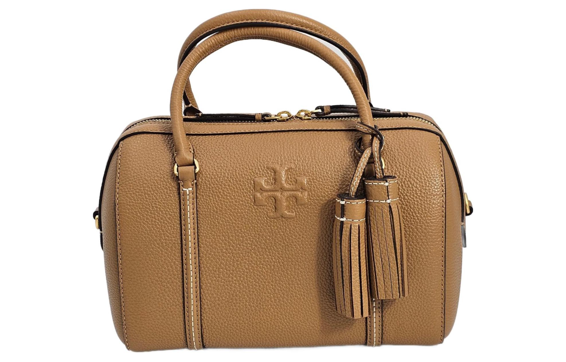 

TORY BURCH Сумка-тоут Thea из кожи, через плечо, маленькая женская, коричневого цвета