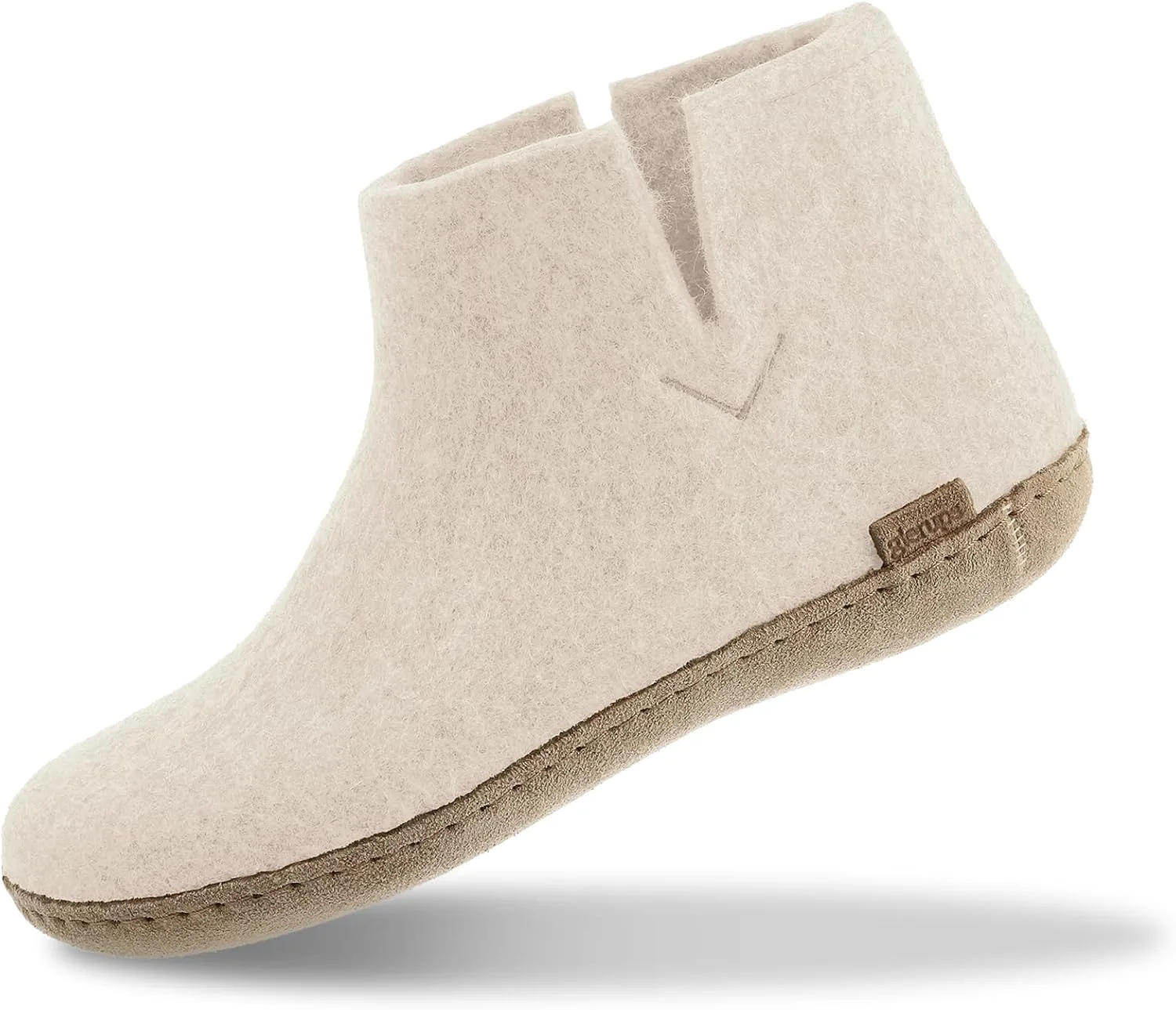 

Мужские шерстяные тапочки Glerups с кожаной подошвой, белый