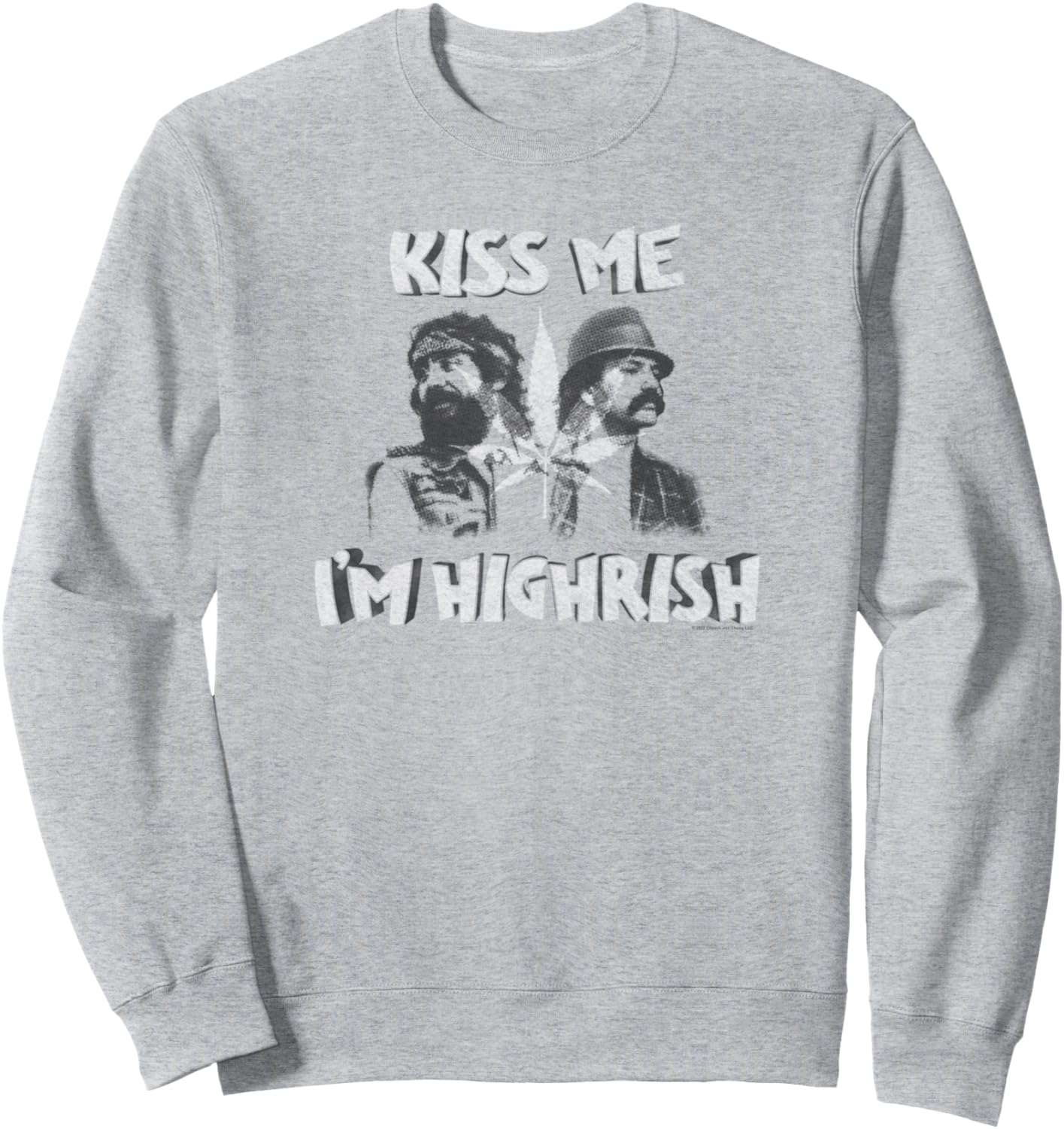 

Ретро-толстовка Cheech & Chong ко Дню Святого Патрика Kiss Me I'm Highrish, серый