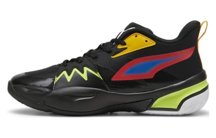 

Баскетбольные кроссовки Puma унисекс, Black/Laser Lemon/Red/Cozy Moss