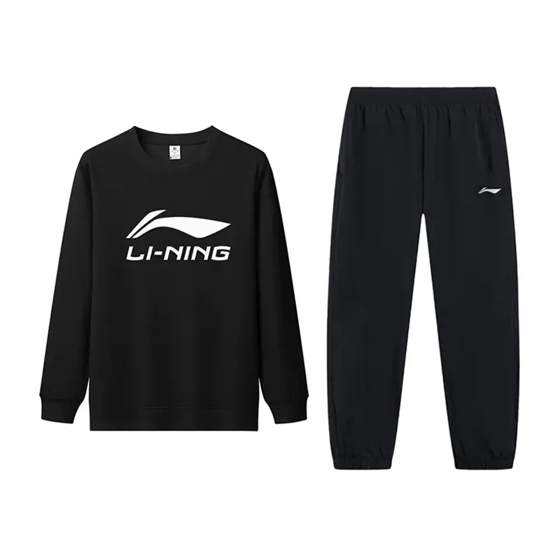 

Li-Ning Casual Sportswear Unisex, черный sweatshirt+черный cuffed sports pants