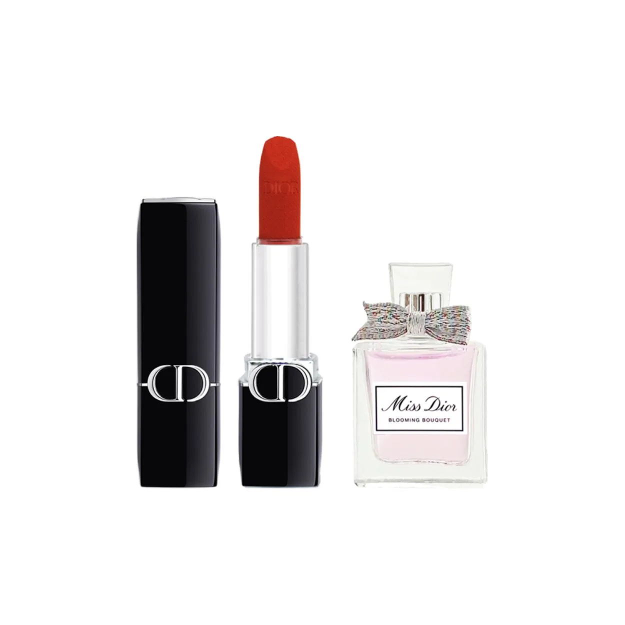 DIOR Пробник помады и парфюма Velvet Satin 1.5г+5мл подарочный набор, Velvet 777# Intense Blue Gold 1.5g+Floral Perfume 5ml-Gift Not Included