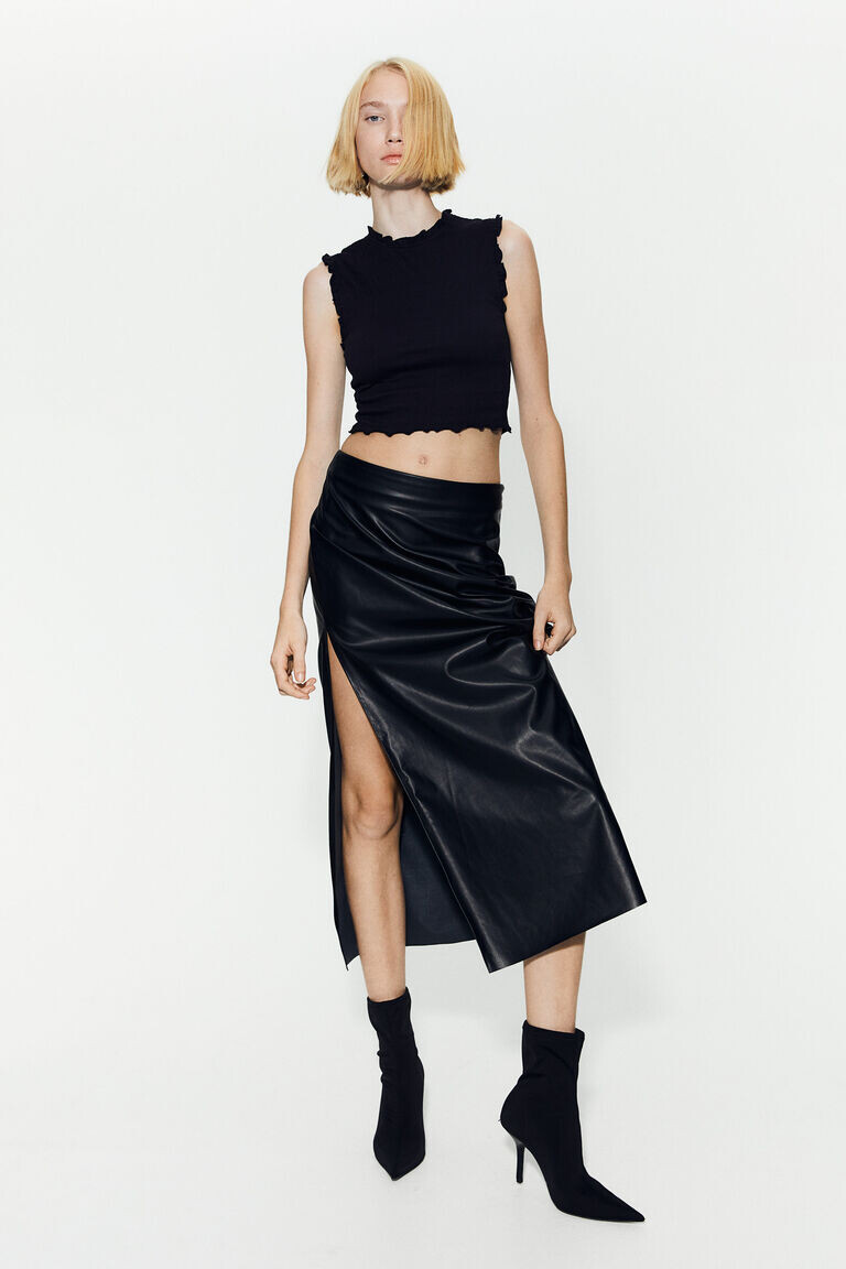 

Топ из джерси со сборками H&M, черный