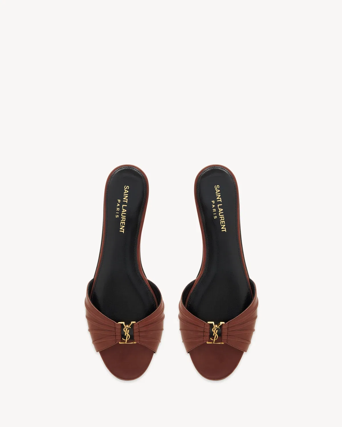 Сандалии BABYLONE из гладкой кожи SAINT LAURENT, коричневый