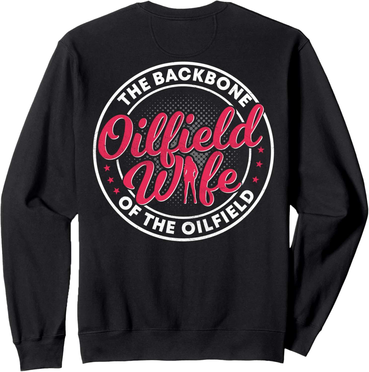 

Подарок для нефтяника: толстовка с рисунком рабочий на нефтяной вышке на спине Oil Field Workers, черный