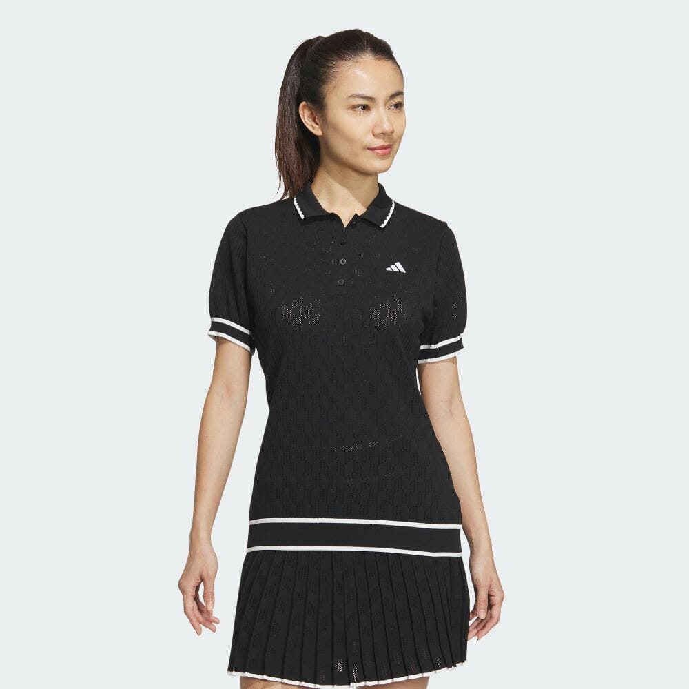 

Поло Adidas ULT365 PRIMEKNIT puff sleeve polo, черный