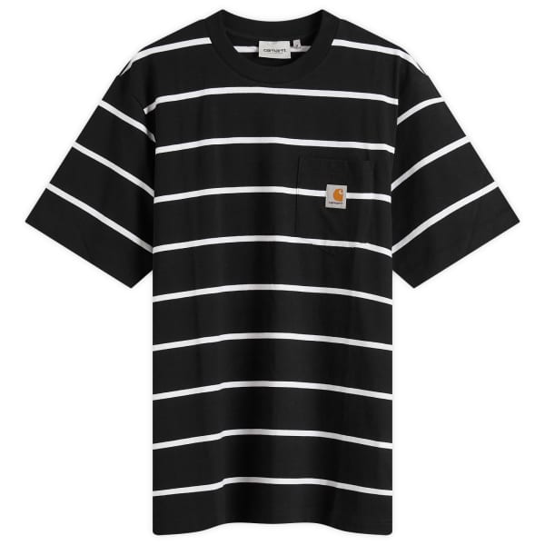 

Футболка с полосками и карманом Aiken Carhartt Wip, черный