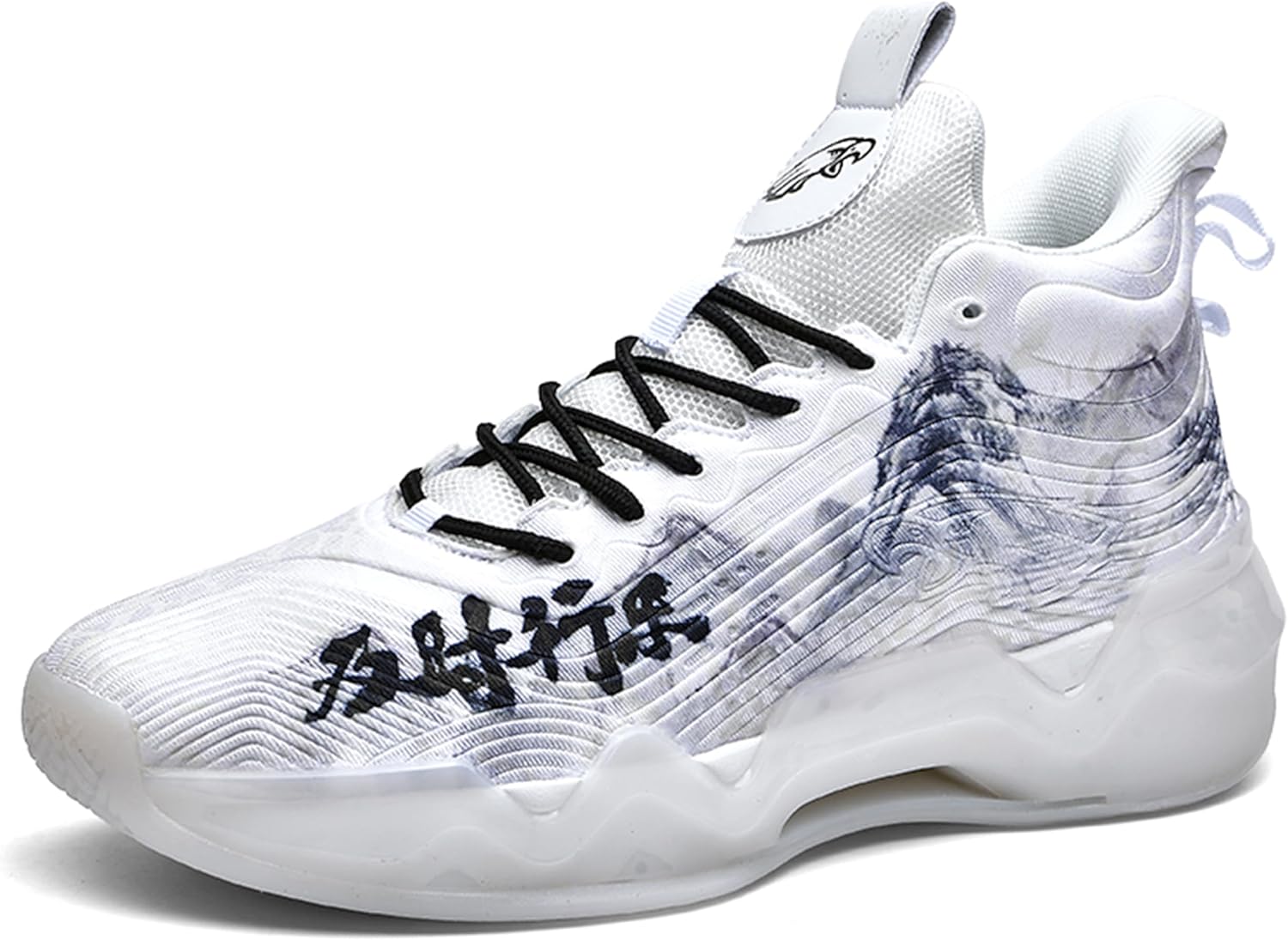 

Мужские баскетбольные кроссовки на высокой подошве с противоскользящей и износостойкой подошвой, кроссовки для бега с граффити-дизайном, модная спортивная обувь Bemygreenbag, белый