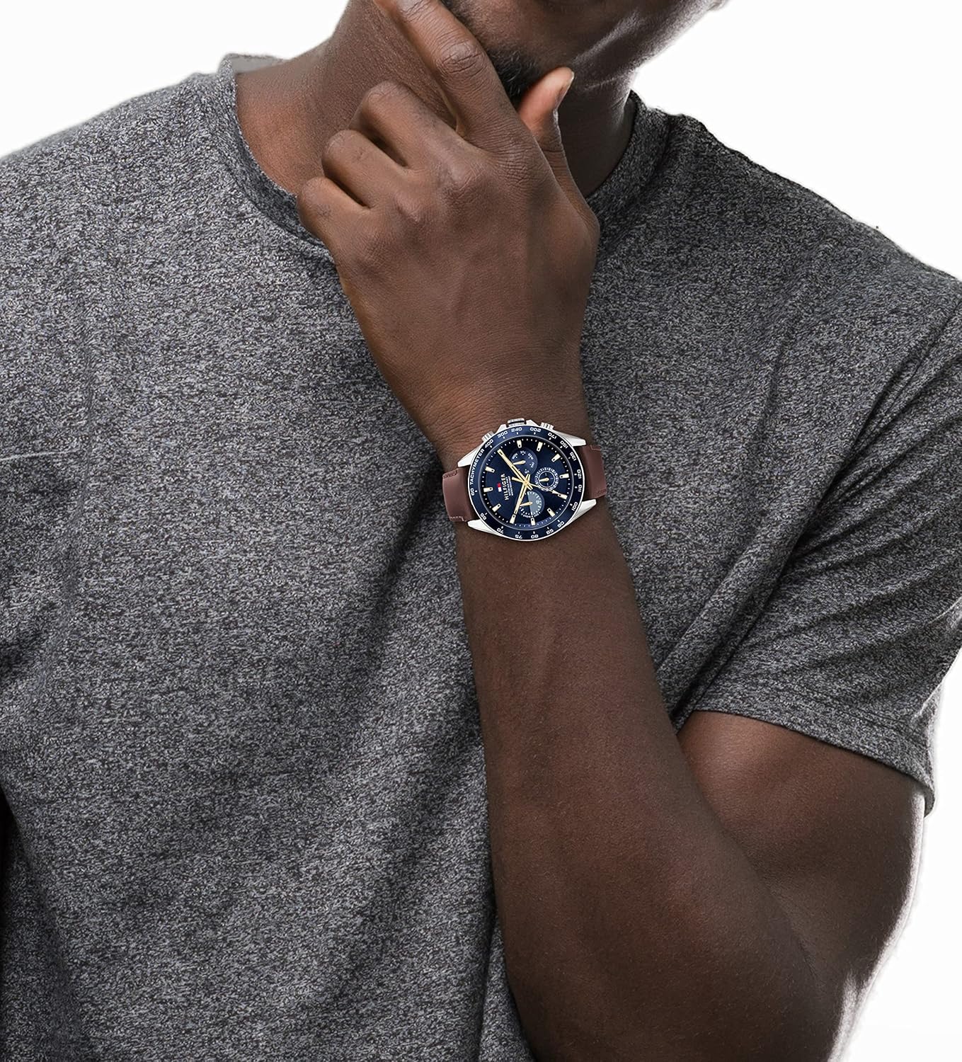 

Мужские кварцевые часы Tommy Hilfiger из нержавеющей стали, Blue Brown