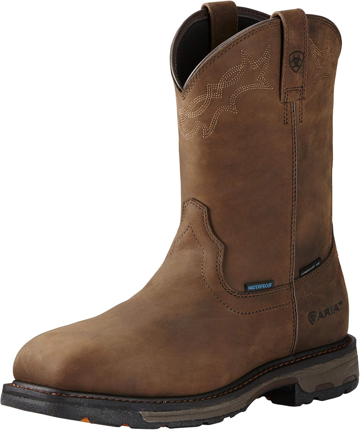 

Мужские рабочие ботинки ARIAT Workhog Wellington с водонепроницаемым композитным носком, коричневый