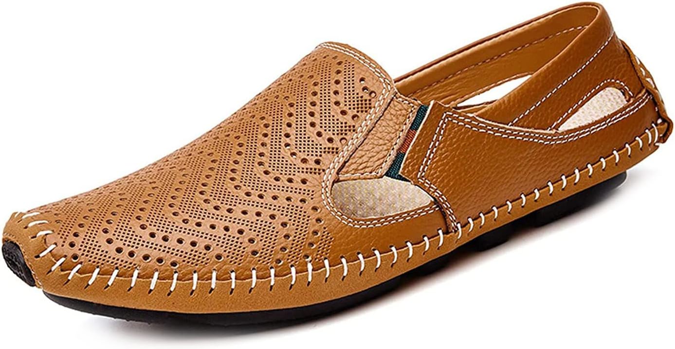 

Мужские кожаные лоферы Asifn, легкие, слипоны, дышащие, для ходьбы, лодочные, с плоской подошвой, мокасины, коричневый
