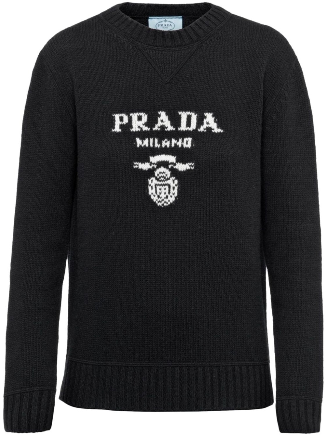 

Prada кашемировый джемпер с логотипом, черный