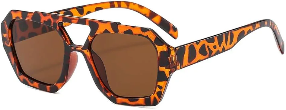 

Ретро-солнцезащитные очки с двойной перемычкой для женщин, крупная оправа, леопардовый коричневый градиент, модные солнцезащитные очки для мужчин KTUCN, G