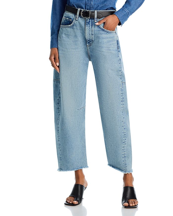 

Чарли Джинсы с высокой посадкой, укороченные, расклешенные rag & bone, синий