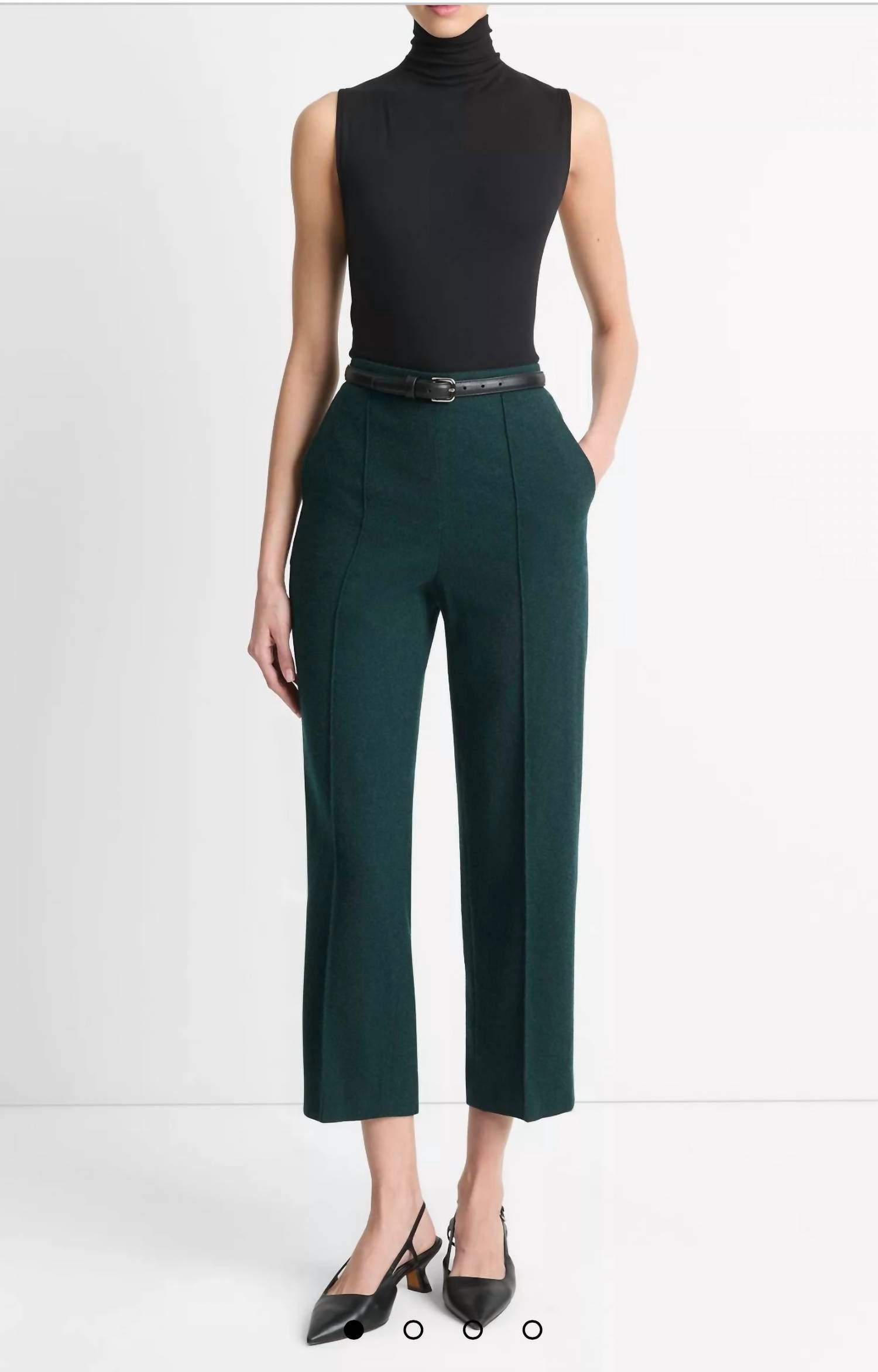 

Итальянские фланелевые брюки с удобной посадкой на средней талии в цвете морской оникс Vince, Sea Onyx