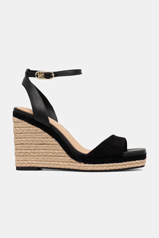 Кожаные сандалии LEATHER & SUEDE HIGH WEDGE ESPAD Tommy Hilfiger, черный — фото 2