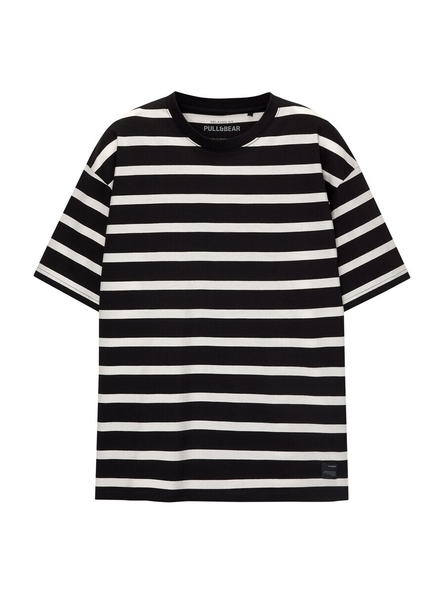 

Футболка Pull&Bear, черный/белый