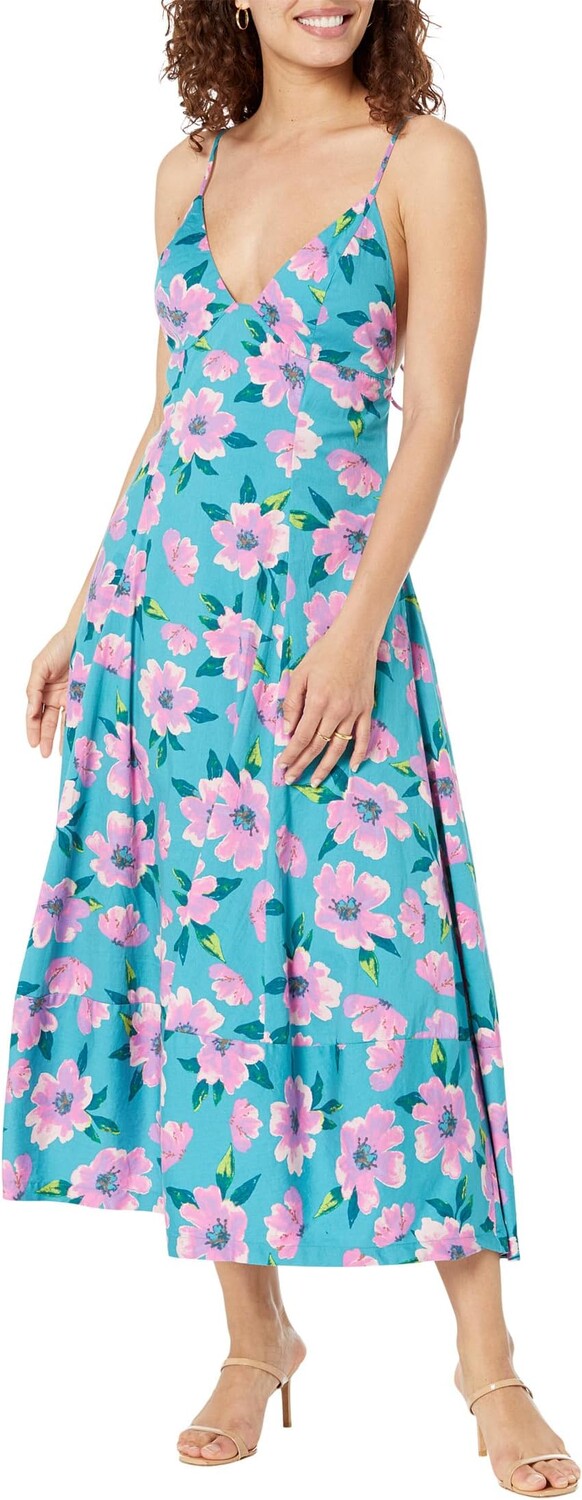 

Платье миди с принтом Finer Things Free People, цвет Teal Combo