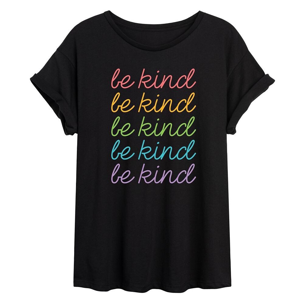

Детская футболка большого размера с радужным рисунком «Be Kind» Licensed Character, черный