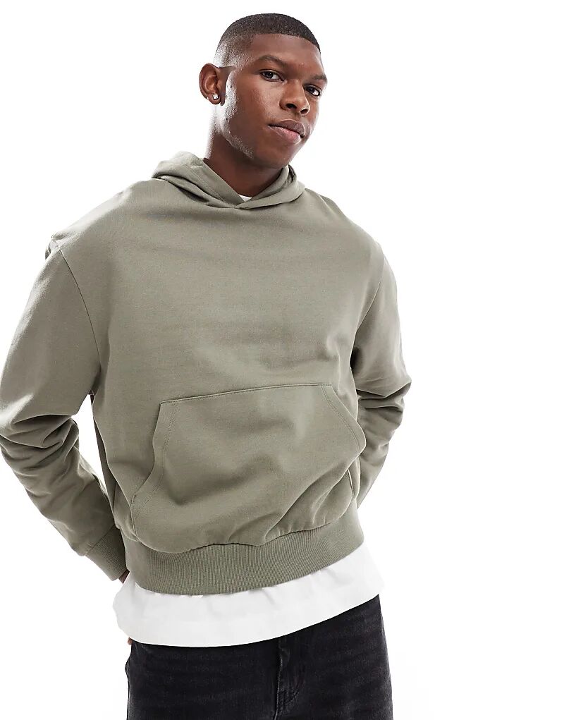 

Свободная толстовка с капюшоном цвета хаки ASOS DESIGN