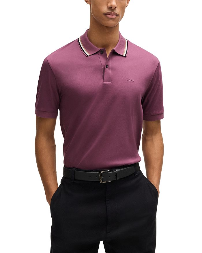 

Поло Penrose Slim Fit BOSS, фиолетовый