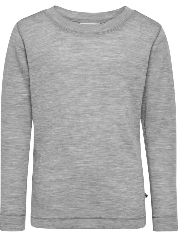 

Детская футболка с длинным рукавом "Wool Rib T-Shirt Longsleeve" серого цвета Hummel