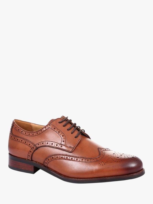 Мужские кожаные туфли-дерби с перфорацией типа броги Jones Bootmaker, цвет Chestnut — фото 3