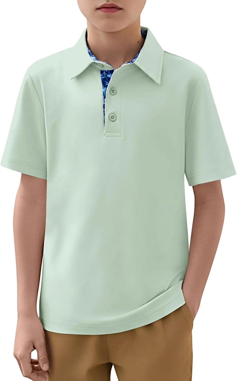 Детское поло с коротким рукавом, дышащая ткань, Haloumoning, Light Green