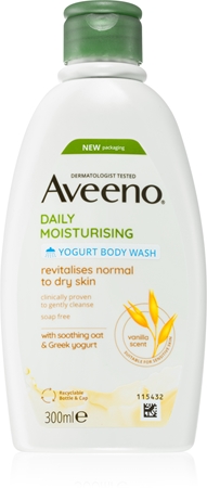 

Питательный гель для душа Aveeno Daily Moisturising Yoghurt body wash, Vanilla & Yoghurt 300 ml