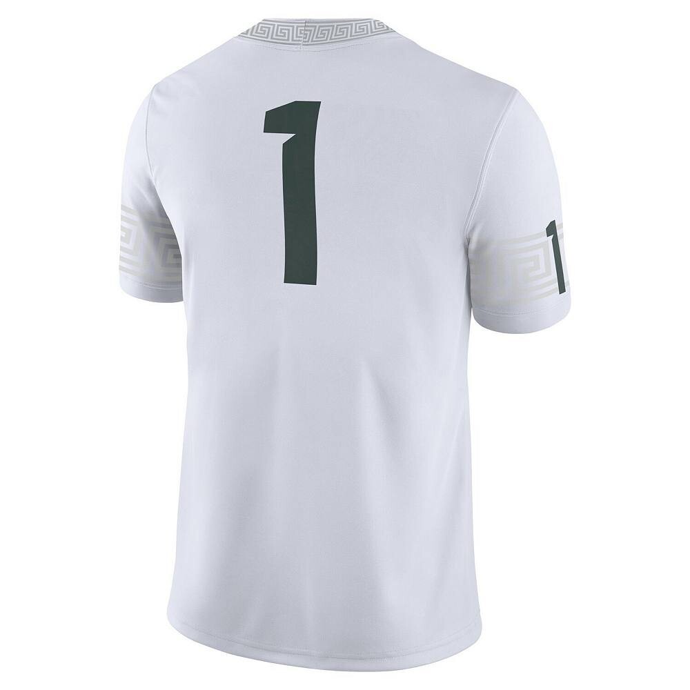 Мужское джерси Nike #1 белого цвета Michigan State Spartans Football Game, цвет Msu White — фото 4