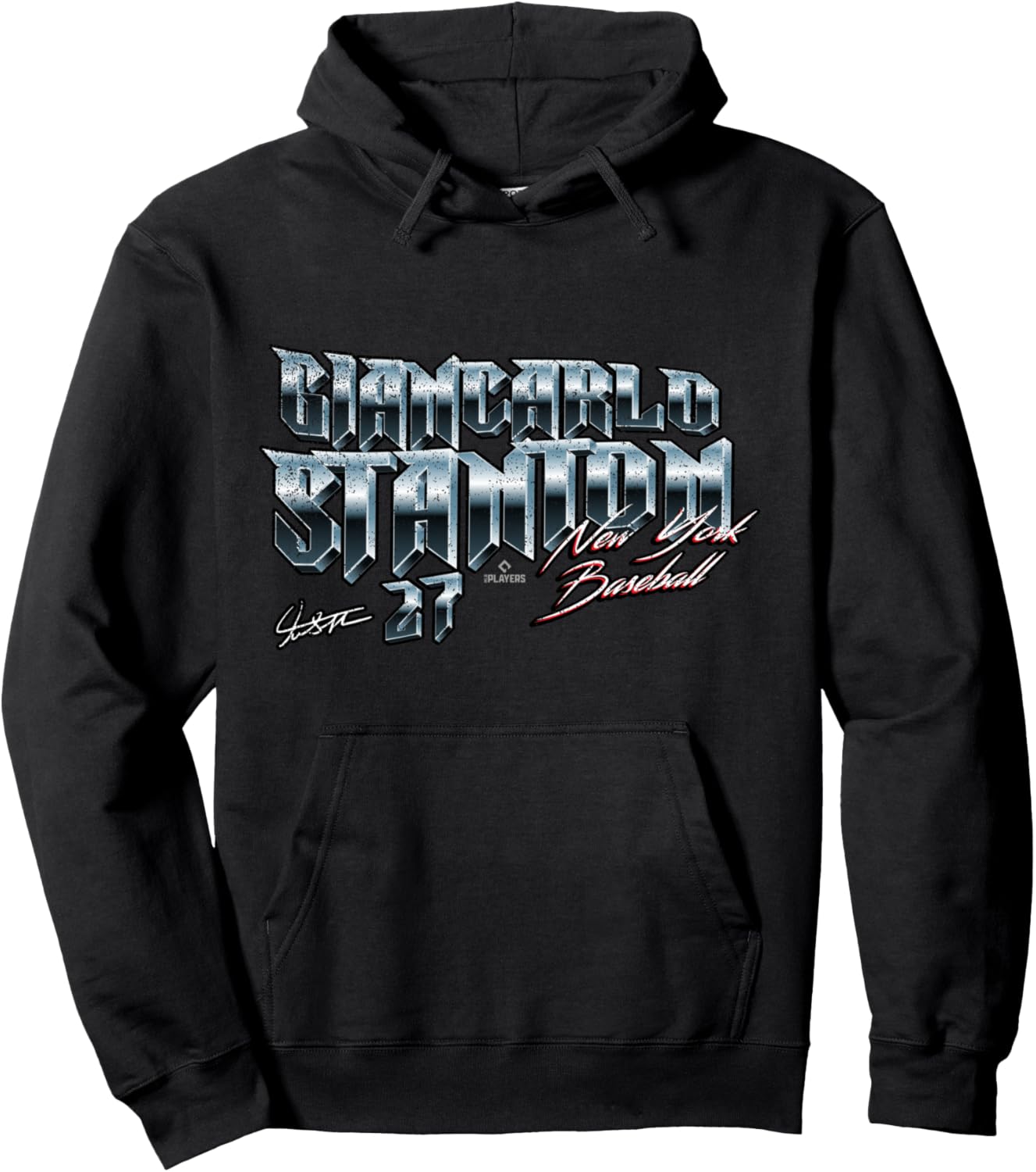 

Худи Giancarlo Stanton New York Baseball Heavy Metal MLBPA Ryno Sports, черный