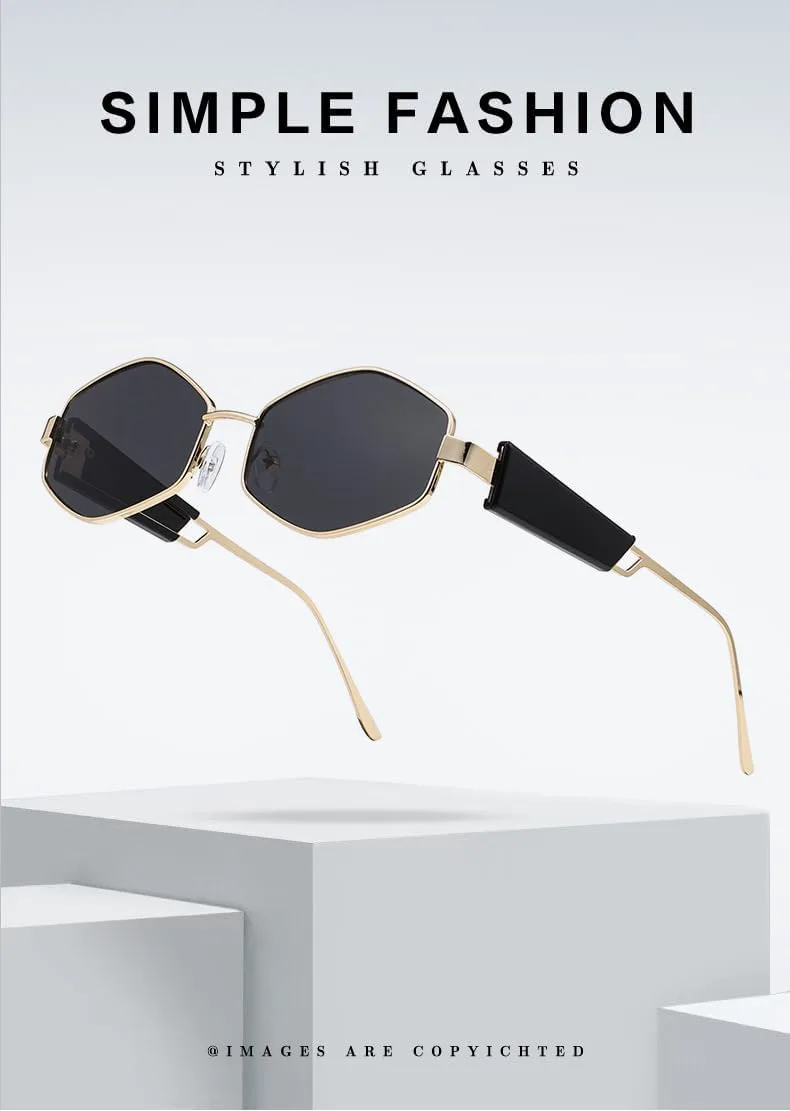 

Мужские и женские солнцезащитные очки в металлической оправе ромбовидной формы — многофункциональные очки для уличной фотосъемки на открытом воздухе Generic, C2