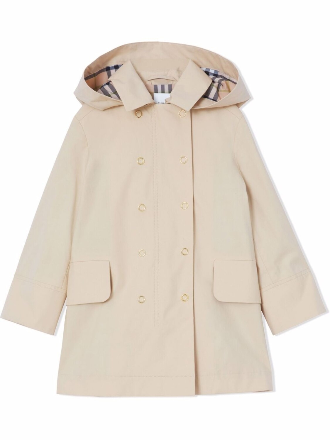 

Burberry Kids тренч с капюшоном, нейтральный цвет