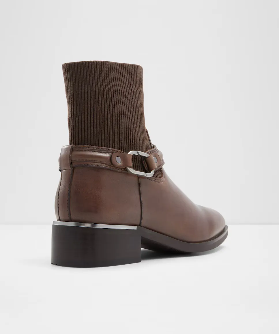 Женские полусапожки с круглым носком Aldo, коричневый — фото 2