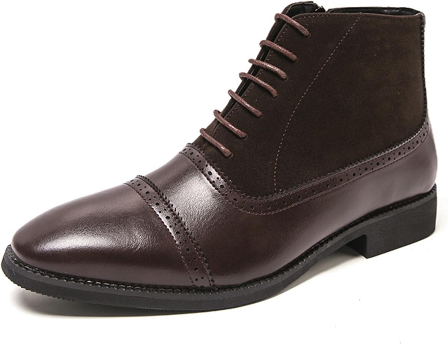 

Мужские оксфорды OXNGEOS с закрытым носком, ботинки с брогированием, замшевые, на шнуровке, с низким каблуком, комфортные, формальные бизнес-ботинки с крылатым носком и боковой молнией, для свадьбы, вечера, повседневного ношения, чукка, коричнев...