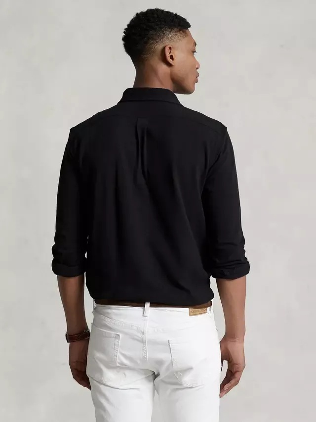 Хлопковая сетчатая рубашка на пуговицах Ralph Lauren, Polo Black — фото 2