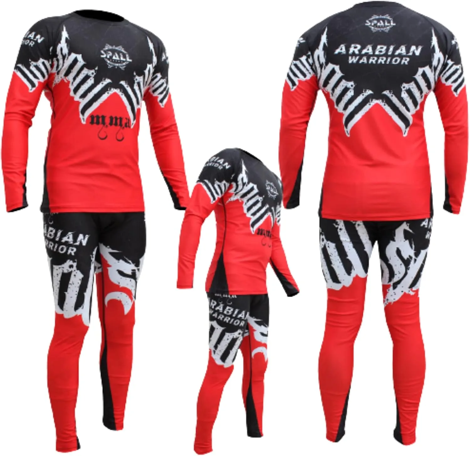 Спортивная футболка Spall Pro Power MMA BJJ Jiu Jitsu с длинным рукавом Generic, красный/черный