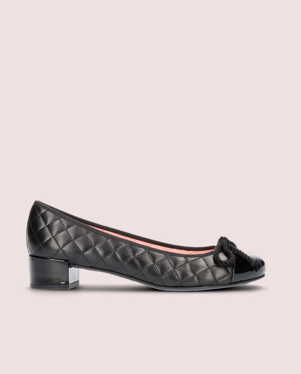 

Женские балетки из кожи наппа черного цвета на каблуке Pretty Ballerinas, черный
