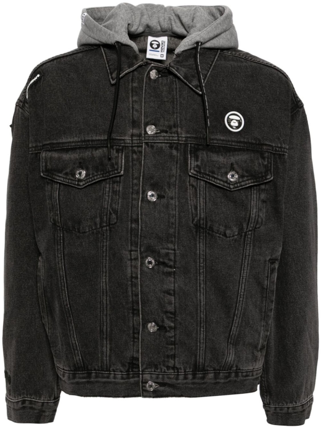 

AAPE BY *A BATHING APE куртка с капюшоном и нашивкой-логотипом, серый