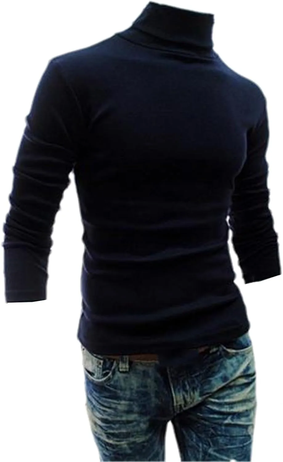 

Мужской свитер с длинным рукавом и воротником-стойкой