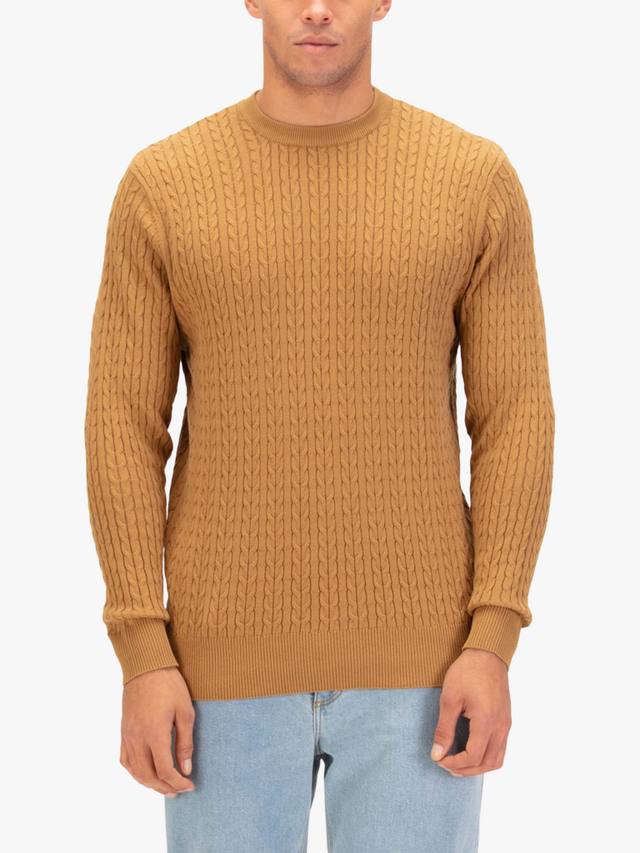 

Хэмптонс джемпер из хлопковой смеси с косой вязкой LUKE 1977, French Mustard