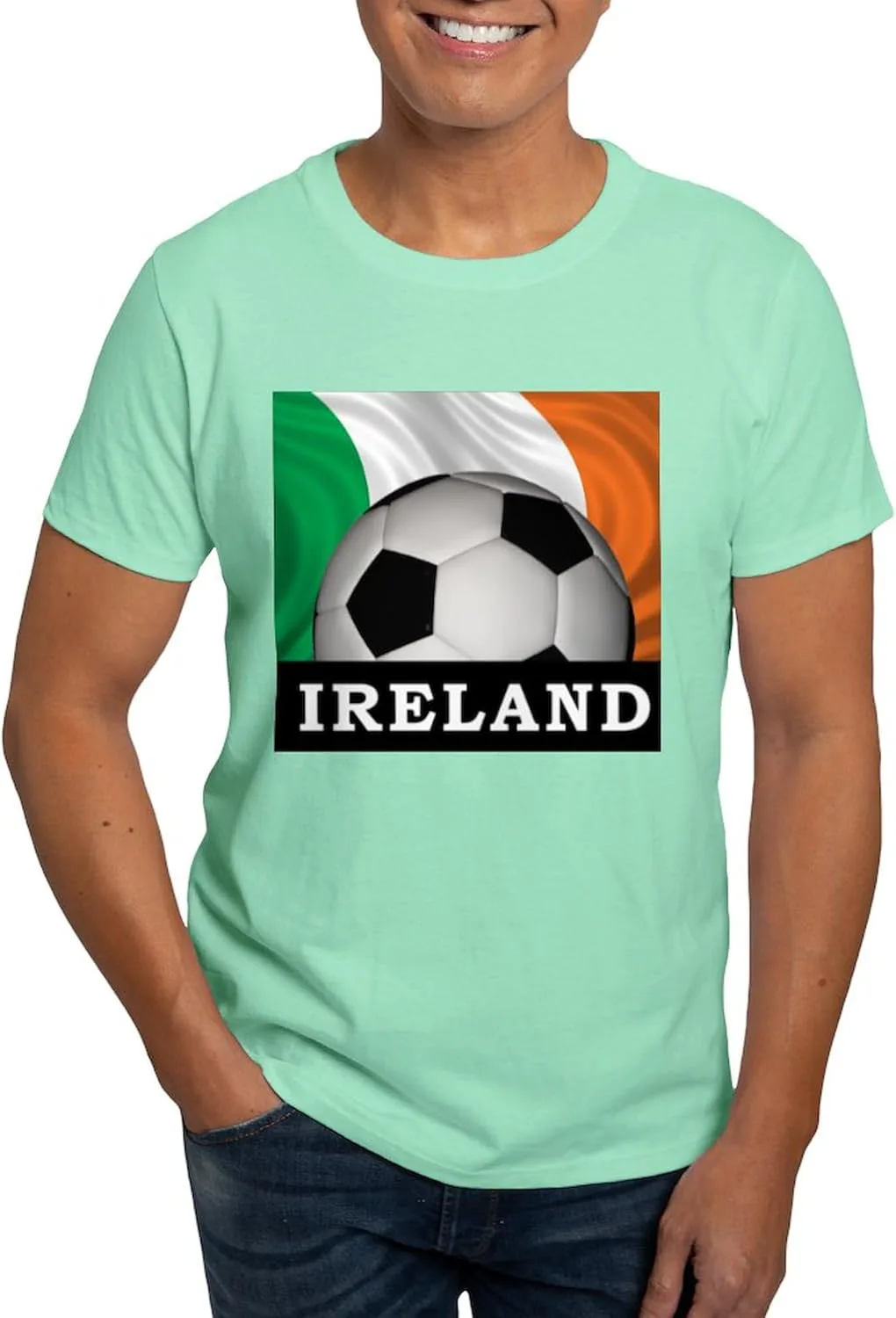 

Футболка мужская Football Ireland Dark T-Shirt, 100% Cotton CafePress