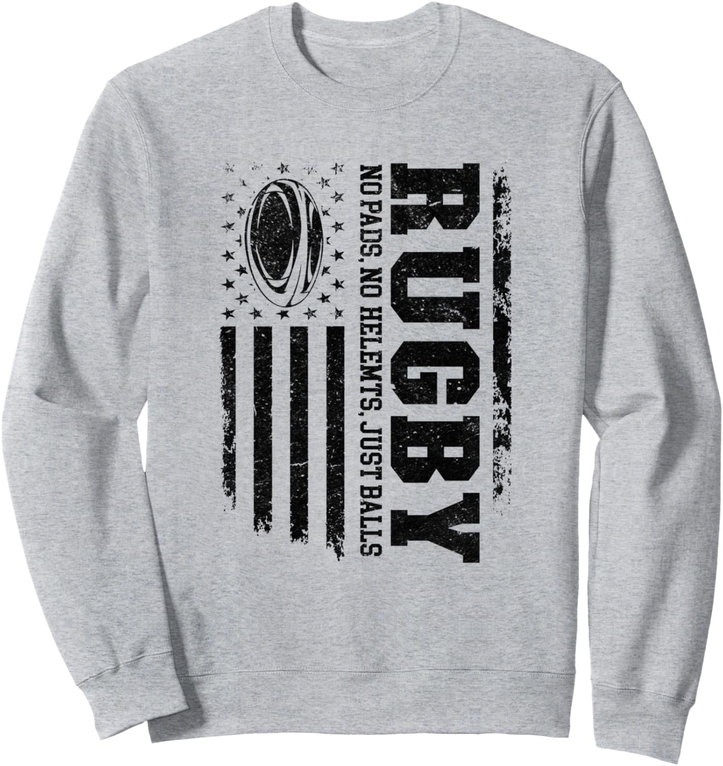 

Забавная толстовка для регбиста: без защиты и шлема, только мяч Rugby Season Funny Rugby Quotes, серый