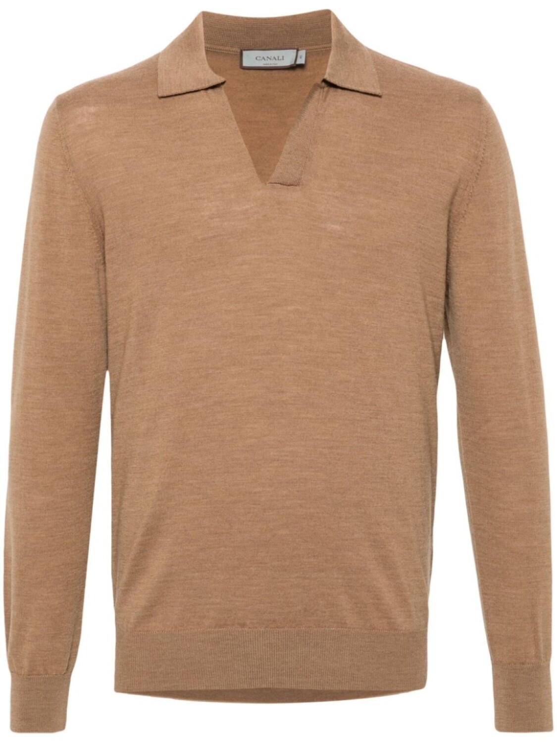

Canali шерстяная рубашка поло, коричневый