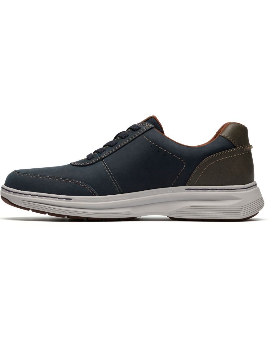 Мужские повседневные кроссовки Craftwell на шнуровке Clarks, Navy leather — фото 4