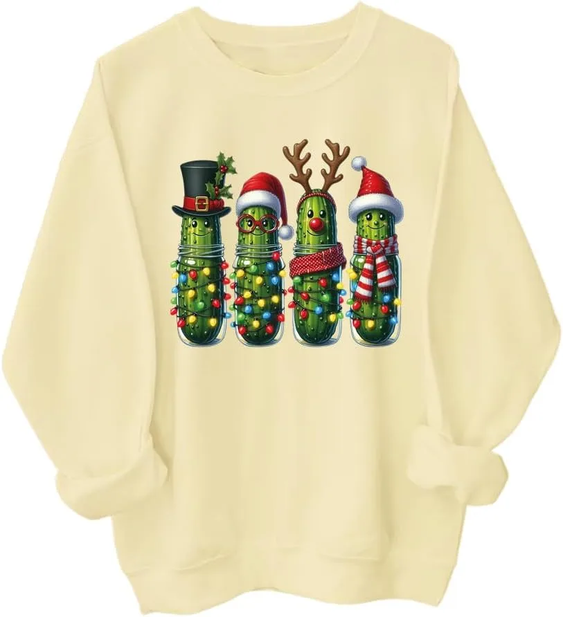 

Свитшот с принтом "Рождественские огурцы" SIMJEW